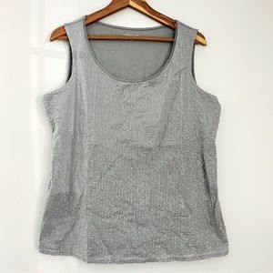 Coldwater Creek Sequin Tank Top Glitz Grey Silver 16 XL